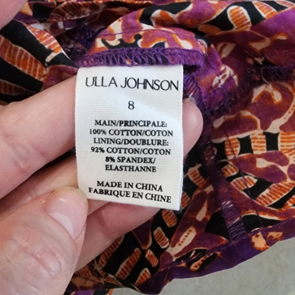Ulla‎ Johnson Floral Purple and Orange Women's Top, Size 8, Cotton. - Picture 7 of 8